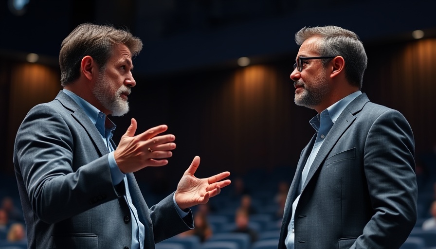 Engaging discussion on evolution and language in a modern auditorium.