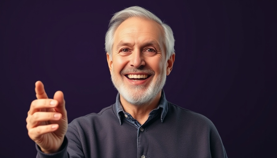 Elderly man gesturing in studio discussing the topic 'Can Young Blood Reverse Aging'.