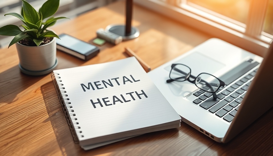 Nigeria's mental health investment emphasized with a notebook and workspace.