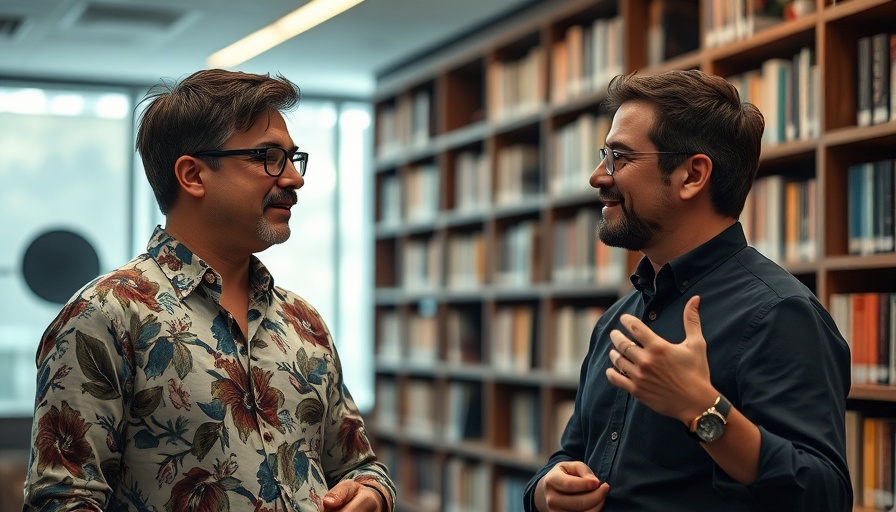 AI Africa film makers and developers discussing in a modern office library.