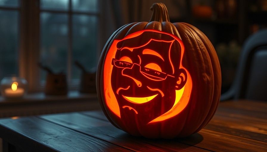 Turn your selfie into a pumpkin with a lifelike carved face glowing warmly.