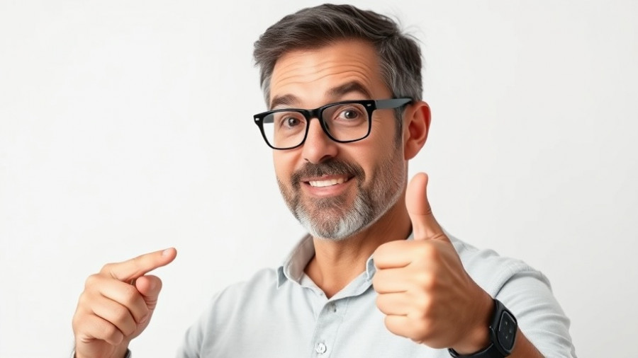Middle-aged man pointing at Perplexity Comet agents logo.