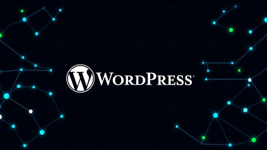 WordPress 100-year plan futuristic design, network pattern.