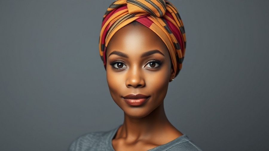 Understanding ADHD in Africa: Woman in headwrap studio portrait.
