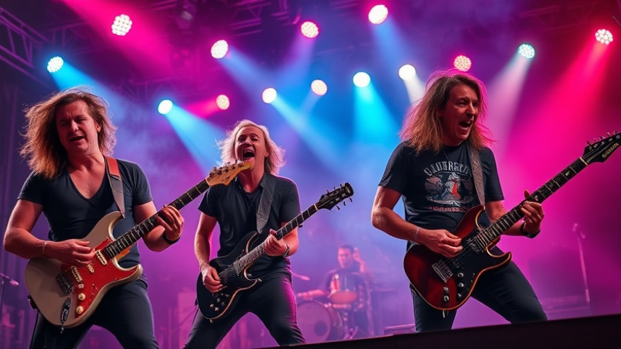 AI video generation advancements depicted in an energetic band performance.
