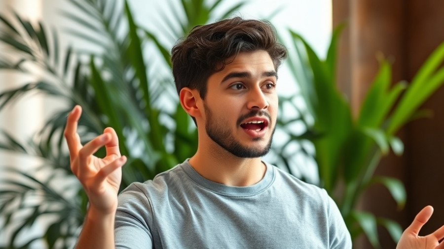 Young man presenting on core workflow for productivity.