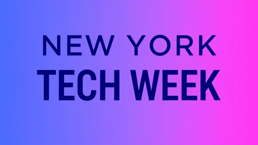 Promotional graphic for New York Tech Week featuring open source AI applications.