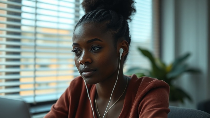 Thoughtful young African woman engaging in AI education for innovation