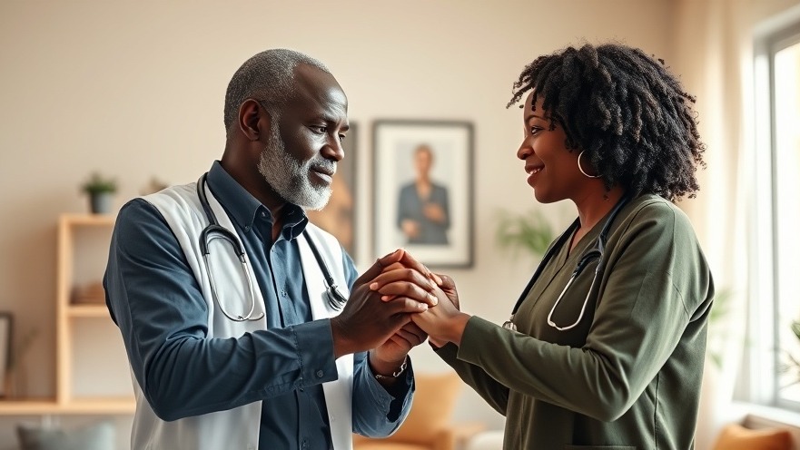 Supportive African doctors exemplifying AI in healthcare in a cozy, caring setting.