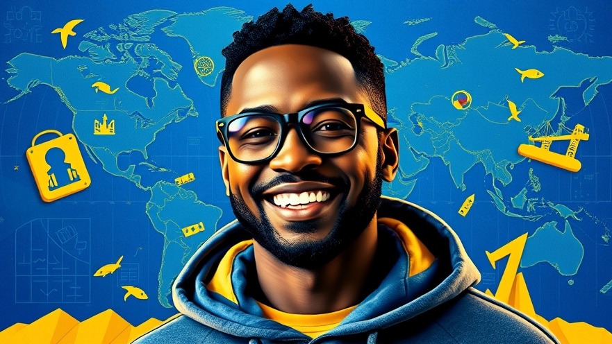 Smiling African man in glasses and hoodie, exploring global talent visa for UK design market.