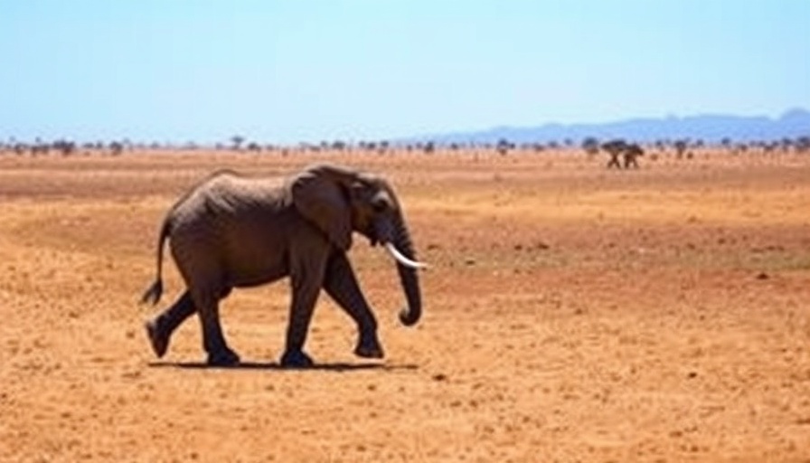 Lone elephant on Nxai Pan Safari landscape, arid savanna.