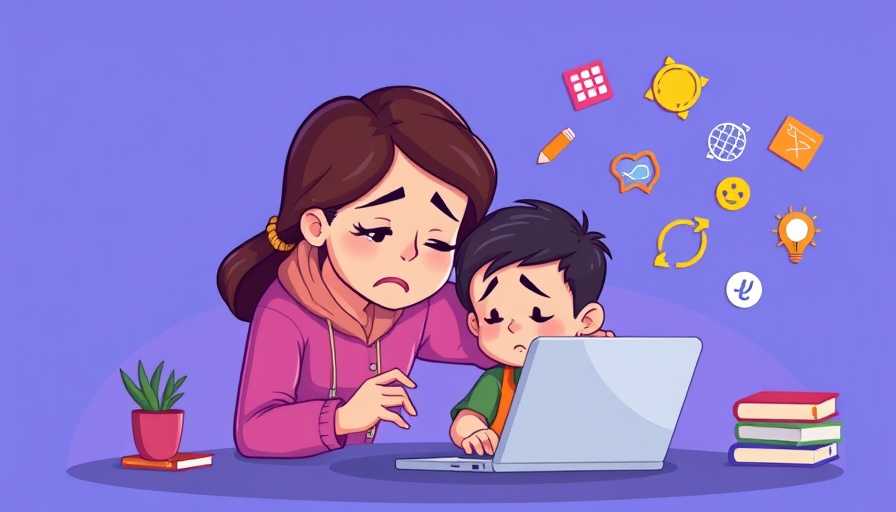 U.S. Math Scores illustration: cartoon of mother comforting child