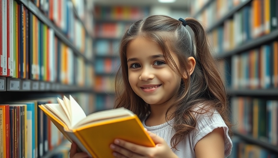 Young girl choosing a book in library, soft lighting.