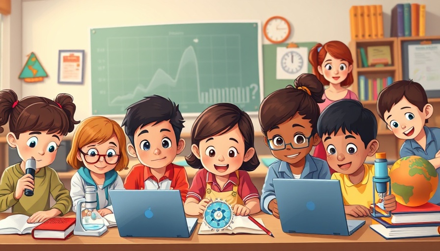 Diverse children exploring educational trends in a classroom setting.
