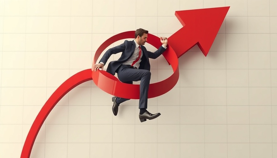 Businessman in red arrow swirl, symbolizing decisions, School District Enrollment