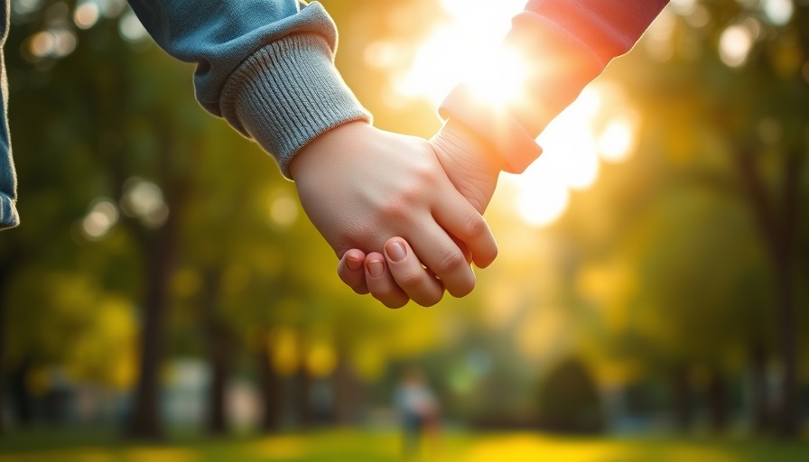Close-up of parent and child hand holding, illustrating child relationships.