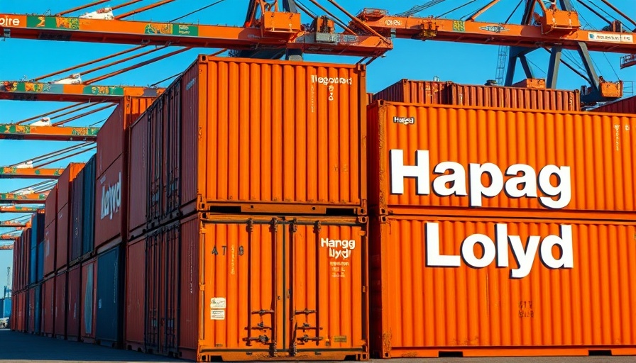 Vibrant Hapag-Lloyd containers stacked at a port, depicting Hapag-Lloyd earnings.