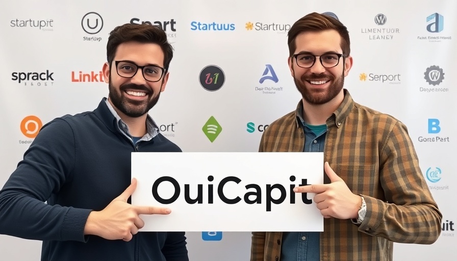 African venture capital event with participants smiling at OuiCapit sign.