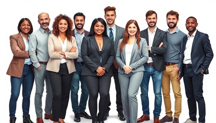 Diverse group of professionals posing, related to financial super app.