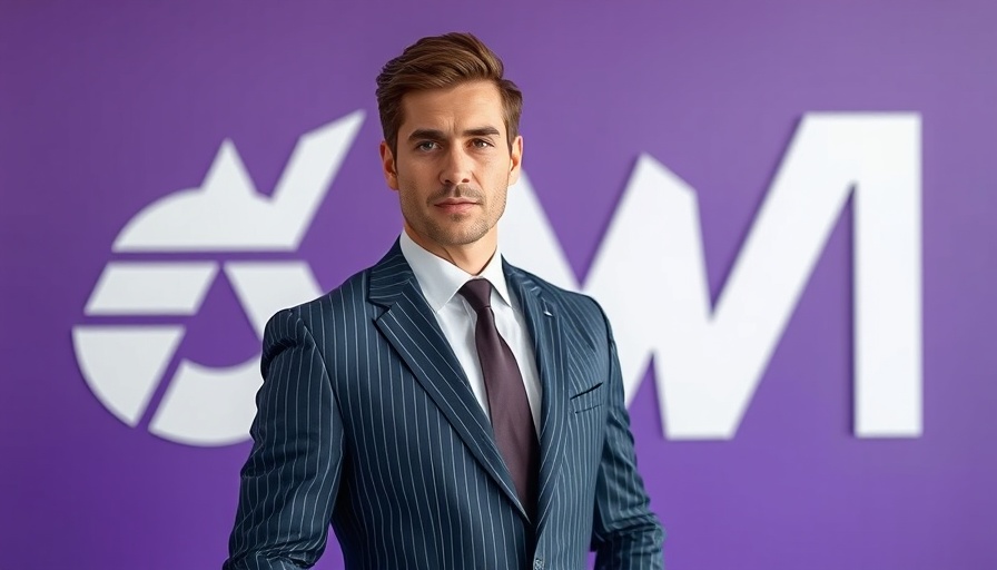 Confident man in suit at Kuda Technologies, purple background