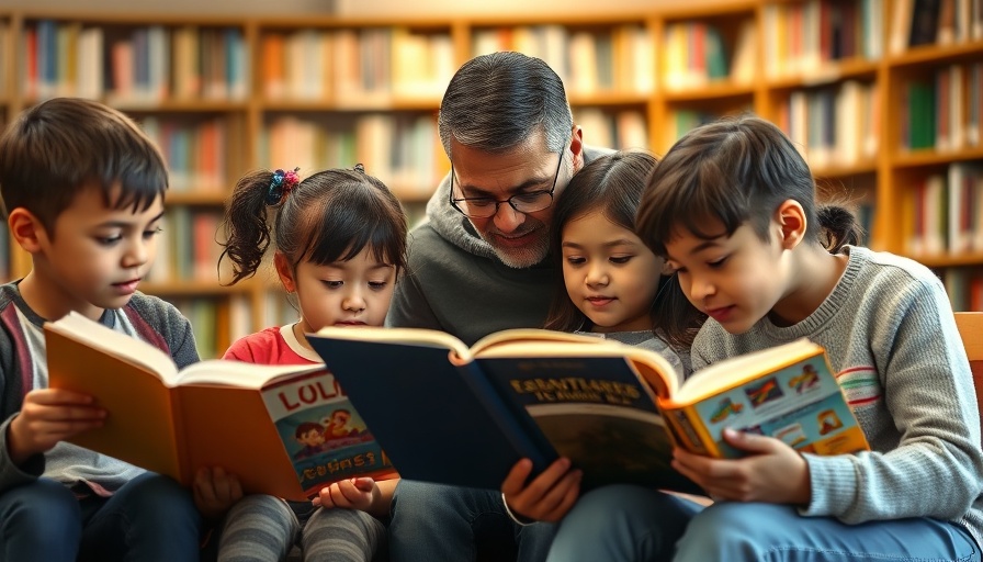 Children and teacher reading books in a library, rethinking reading fluency.