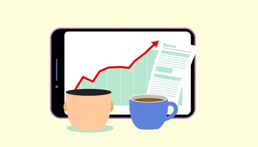 Illustration of tech journalism trends with smartphone and news.