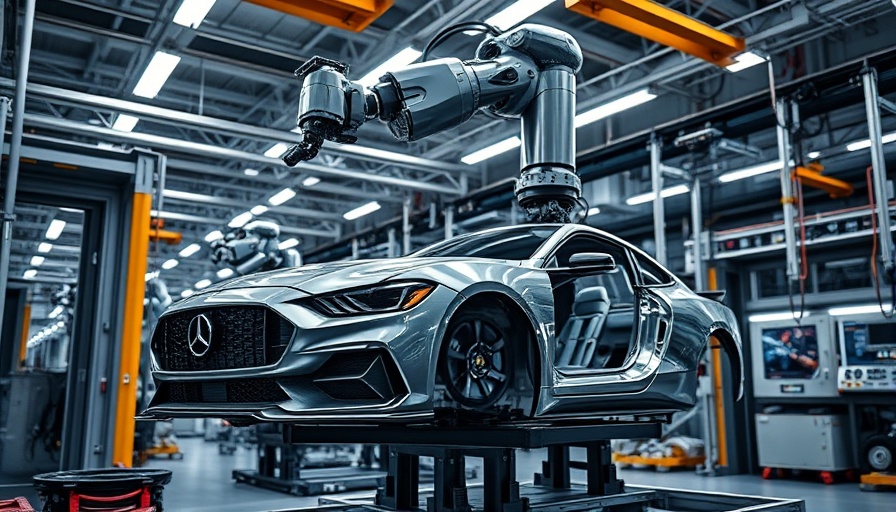 Robotic arm assembling car in a Chinese automotive factory in South Africa, highlighting advanced manufacturing.