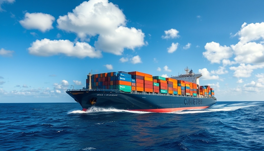 Cargo ship with colorful containers on the ocean, related to container payment portal.