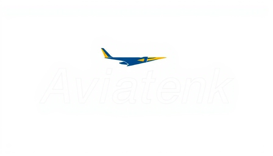 Aviation logo with yellow swoosh and white-blue text.