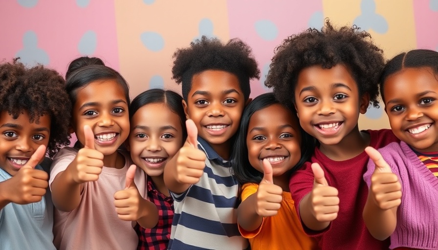 Joyful children expressing positivity with colorful backdrops.