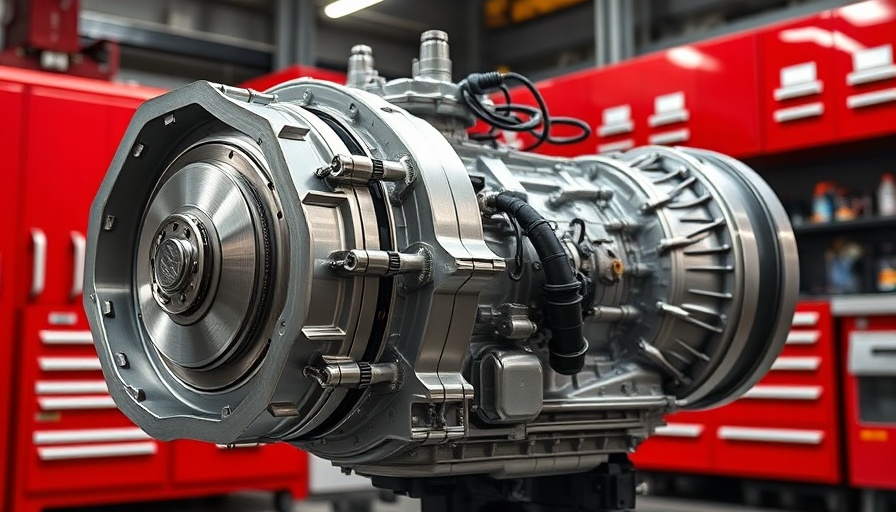 Allison 9-Speed Transmission in a workshop with bright lighting.