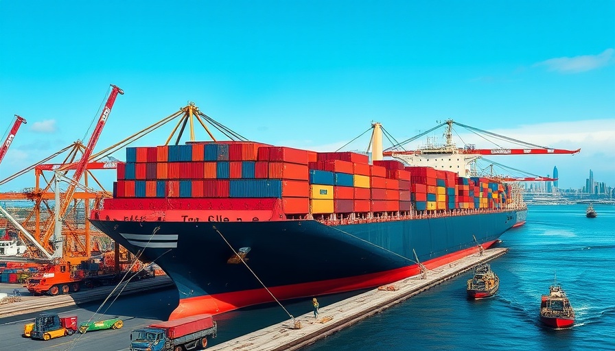 Container ship at U.S. port illustrating $20 billion investment.