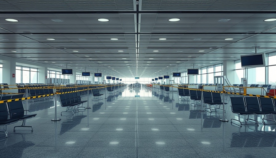 German Airports Strike: Empty check-in area blocked by warning tape.