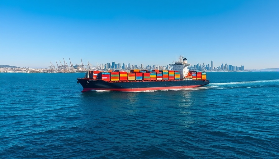 Expansive ocean view with a large cargo ship, symbolizing Africa container shipping expansion.