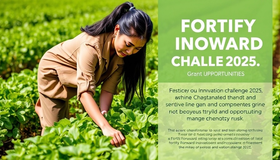 Fortify Forward Innovation Challenge 2025 info graphic with agricultural focus.