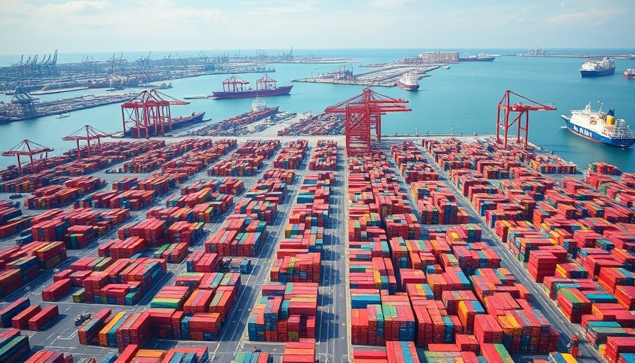 Busy port with shipping containers and cranes depicting DP World Record Revenue.