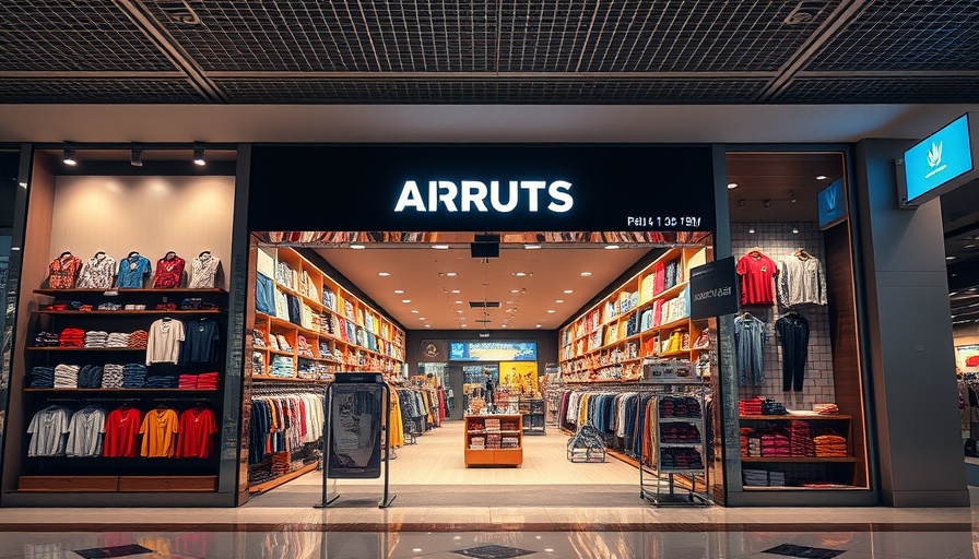 New retail store at Oakland Airport featuring merchandise and bright signage.