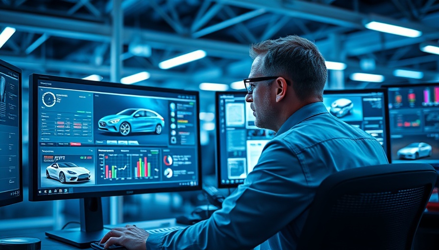 Engineer analyzing data on car design in tech office, South Africa automotive industry trends
