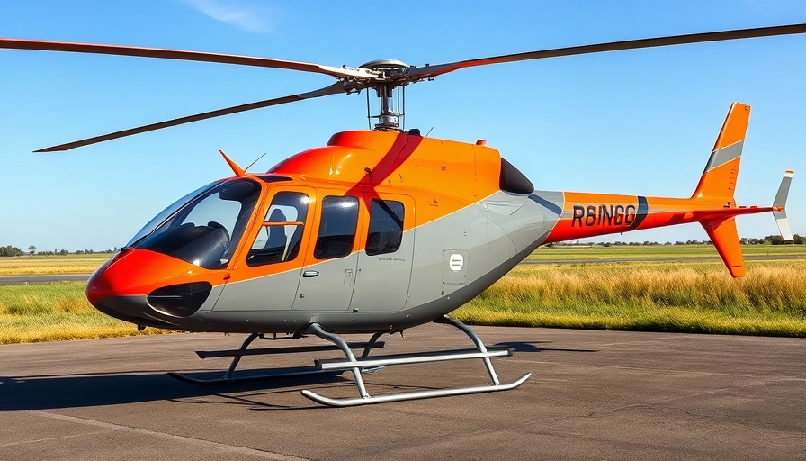 Sleek Robinson Helicopter R66 NxG on runway under clear sky