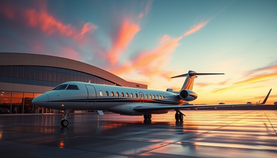 X-1FBO software implementation with luxurious jets and terminal at twilight