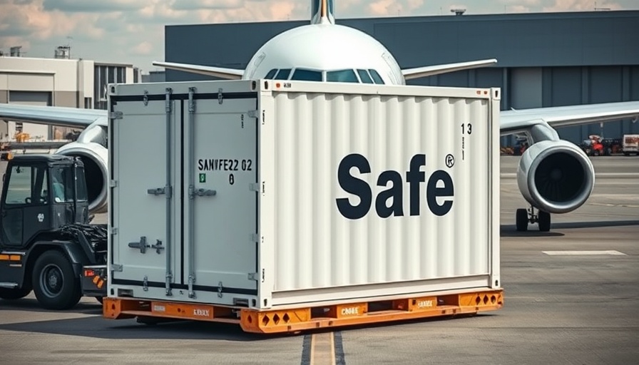 Pharmaceutical air freight cargo at an airport with airplane.