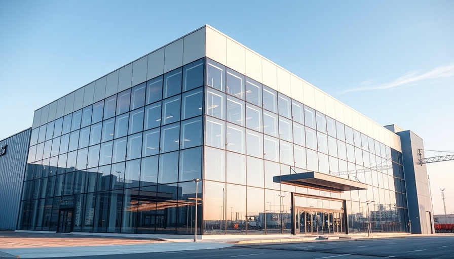 Cargo building with glass facade for import clearances