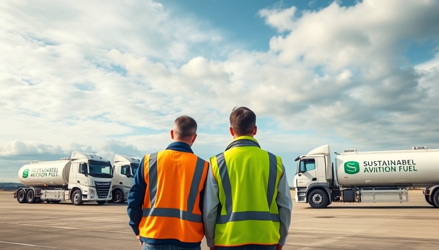 Fuel trucks at Fort Lauderdale Executive Airport showcasing sustainable aviation fuel.