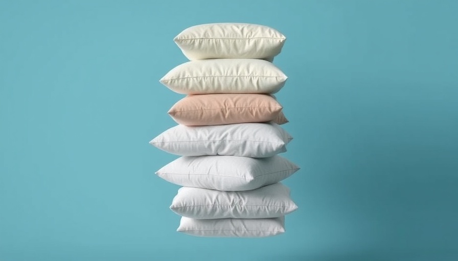 Best Pillows on Amazon: Assorted pillows floating mid-air on blue background.