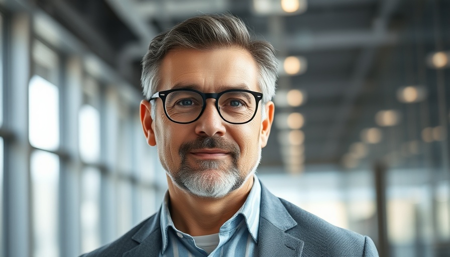 Mature man in glasses at bright office, Dr. William Willms Departure Lufthansa Technik