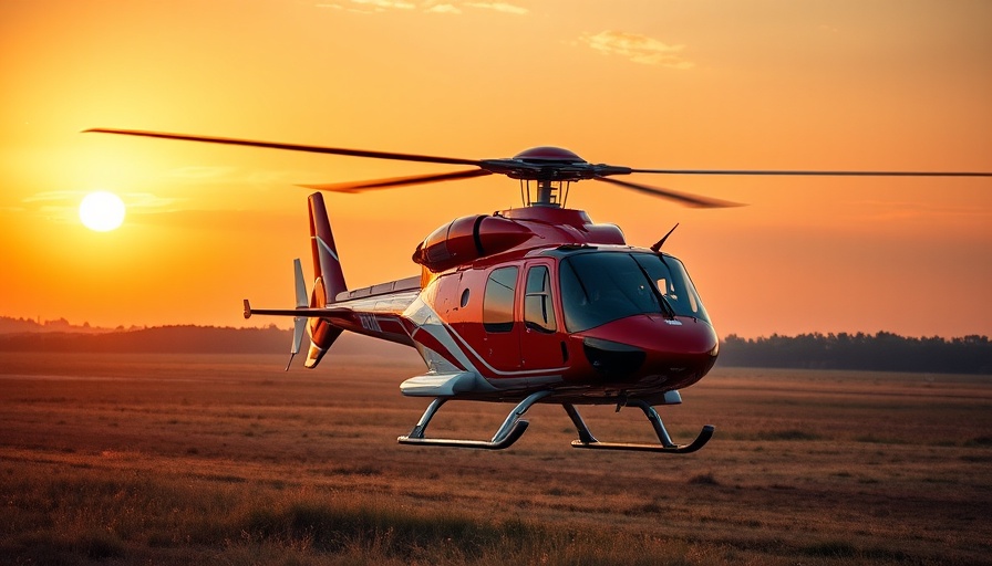 Next-Gen Helicopter Diagnostics at sunset with rotor motion.