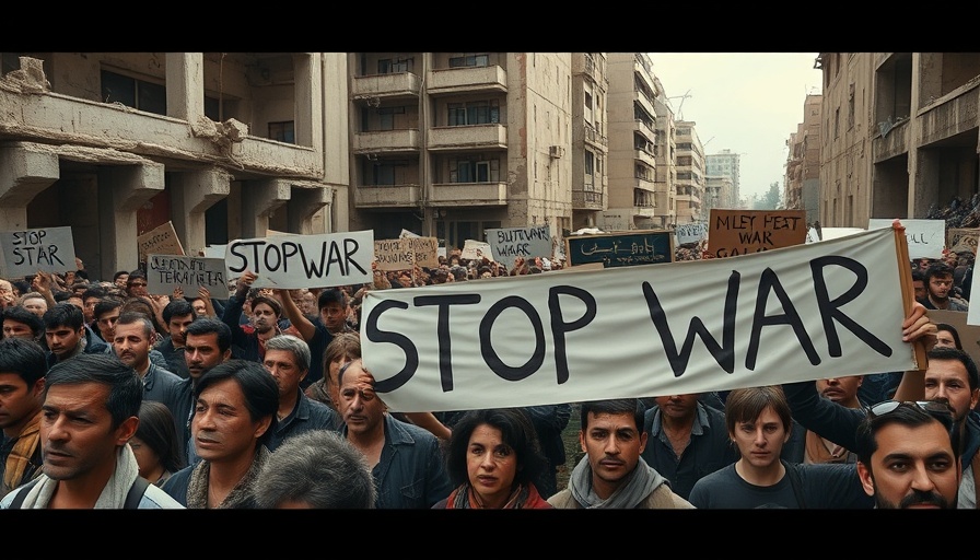 Protesters in Gaza holding 'Stop War' banners against conflict.