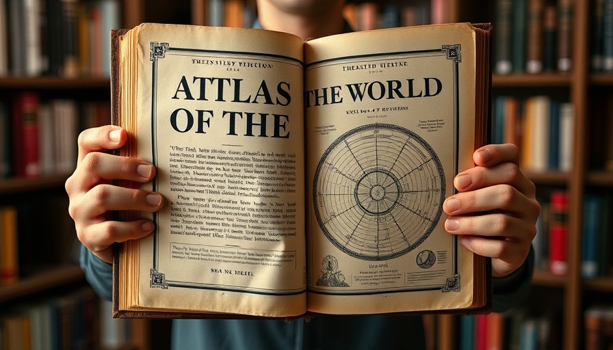 1966 Atlas exploration with a vintage world atlas opened to a solar system page.