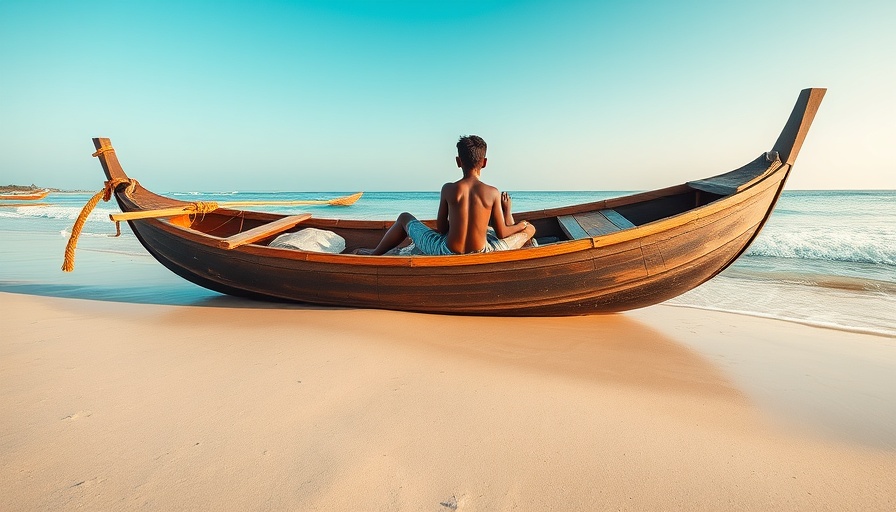 Two boys on a beach in Mozambique, promoting Mozambique Tourism and Trade.