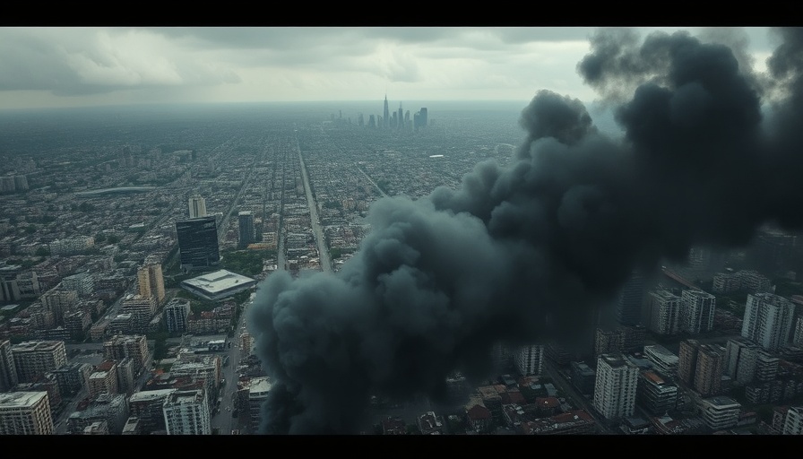 Israel airstrike Beirut: Smoke over city's skyline, intense urban scene.